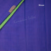 Half And Half Indigo Blue Borderless Silk Saree With Mayil Buttas - Kumaran Silks