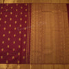 Maroon Striped Silk Saree And Gold Zari Border - Kumaran Silks