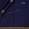 Half And Half Navy Blue Silk Saree With Mayil Buttas And Ribbon Zari Border - Kumaran Silks