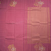 Rose Pink Borderless Silk Saree With Gold And Silver Zari Work On Pallu - Kumaran Silks