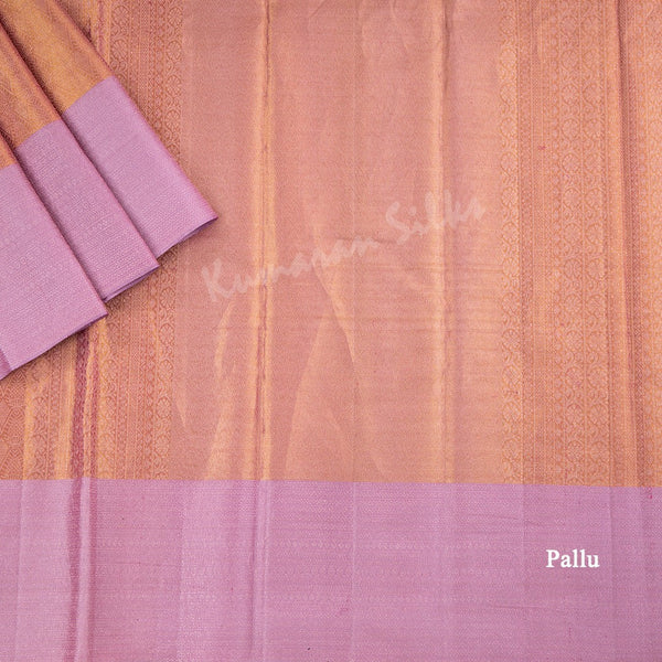 Shot Colour Zari Worked Silk Saree With Lavender Border - Kumaran Silks