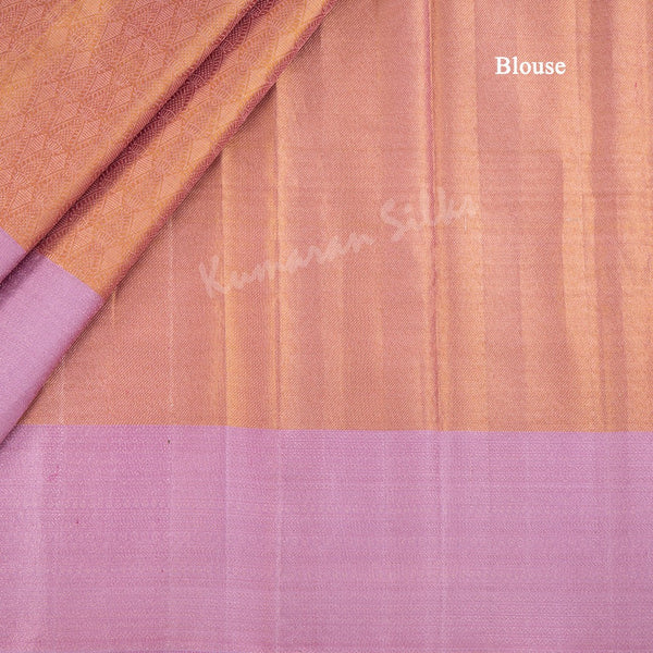 Shot Colour Zari Worked Silk Saree With Lavender Border - Kumaran Silks