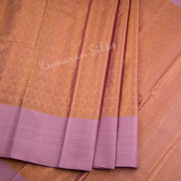 Shot Colour Zari Worked Silk Saree With Lavender Border - Kumaran Silks