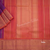 Purple Micro Checked Silk Saree With Shot Colour Rettapet Border