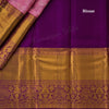 Rose Pink Silk Saree With Birds Design In Silver Zari And Purple Zari Border