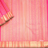 Pink Checked Silk Saree In Gold Zari And Zari Boder