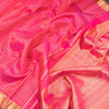 Pink Checked Silk Saree In Gold Zari And Zari Boder