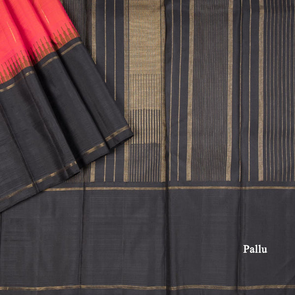 Shot Colour Silk Saree With Malli Moggu Zari Buttas And Black Temple Border