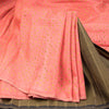 Fiery Rose Pink Borderless Silk Saree With Hand Painted Work In Dot Design
