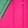 Green Hand Painted Silk Saree In Dot Design With Self Border