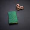 Green Hand Painted Silk Saree In Dot Design With Self Border