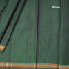 Bottle Green Plain Silk Saree And Thread With Zari Border