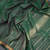 Bottle Green Plain Silk Saree And Thread With Zari Border