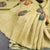 Pista Green Hand Painted Silk Saree In Peacock Design And Temple Zari Border
