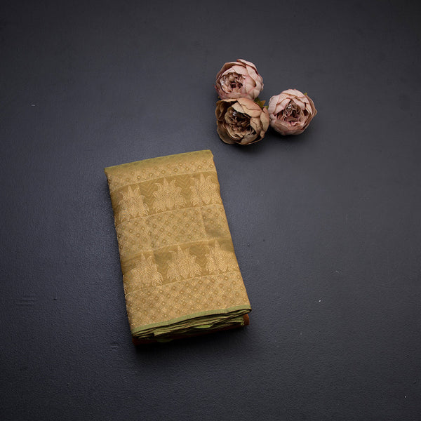 Orange Silk Saree With Hand Painted In Animal And Flower Design And Zari Border