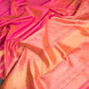 Shot Colour Plain Silk Saree With Temple Gold Zari Border