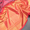 Elegant Pink Silk Saree With Floral Weaves And Pink Zari Border