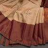 Cream Silk Saree With Maroon Border