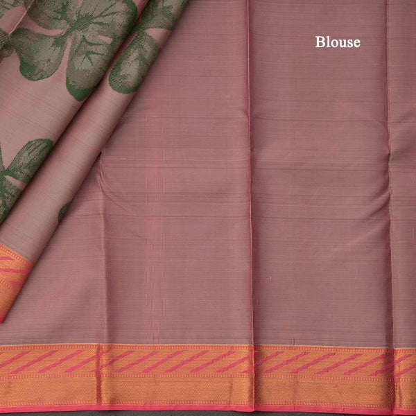 Half And Half Pink Clover Colour Silk Saree