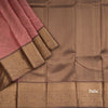 Amaranth Pink Stylishly Woven Silk Saree With Brown Zari Border