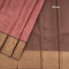 Amaranth Pink Stylishly Woven Silk Saree With Brown Zari Border