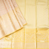 Silver And Copper Tissue Saree With Yellow Silver Zari Worked Border