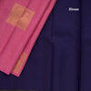 Borderless Light Rose Pink Self Designed Kanchipuram Silk Saree With Peacock Design On The Border