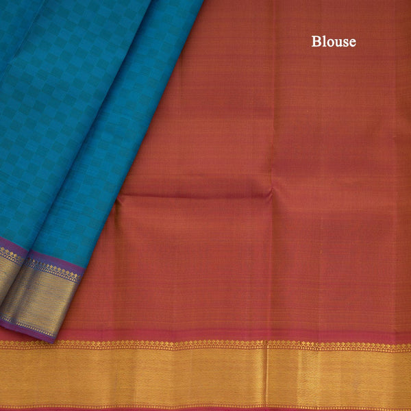 Blue Pai Madi Kanchipuram Silk Saree With Traditional Bavanji Border