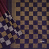 Micro Checked Purple Kanchipuram Silk Saree With Square Peacock And Chakra Design On Border