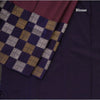 Micro Checked Purple Kanchipuram Silk Saree With Square Peacock And Chakra Design On Border