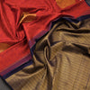 Maroon Borderless Kanchipuram Silk Saree With Floral Circle Motif On Body