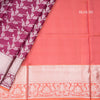 Wine Shaded Soft Silk Saree With Floral Pattern On The Body
