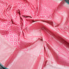 Pink Soft Silk Saree With Windmill Inspired Body Pattern And Kanchi Border