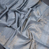 Grey Soft Silk Saree With Tiny Buttis On Body And Stylish Border