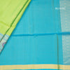 Parrot Green Soft Silk Saree With Tiny Buttis On Body And Paithani Border