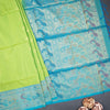 Parrot Green Soft Silk Saree With Tiny Buttis On Body And Paithani Border
