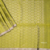 Olive Green Soft Silk Saree With Tiny Buttis On Body And Stylish Border
