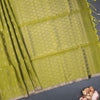 Olive Green Soft Silk Saree With Tiny Buttis On Body And Stylish Border