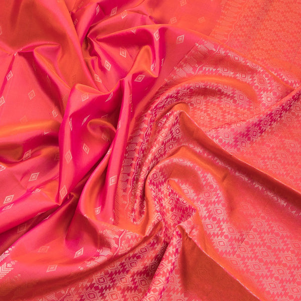 Shot Colour Pink Soft Silk Saree With Tiny Buttis On Body And Stylish Border