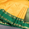 Mango Yellow Silk Saree With Peacock And Chakra Buttas And Rettapet Border