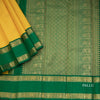 Mango Yellow Silk Saree With Peacock And Chakra Buttas And Rettapet Border