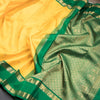 Mango Yellow Silk Saree With Peacock And Chakra Buttas And Rettapet Border