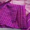 Shot Colour Silk Saree With Purple Checked Long Border