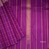 Shot Colour Silk Saree With Purple Checked Long Border