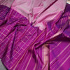 Shot Colour Silk Saree With Purple Checked Long Border