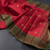 Chilly Red Silk Saree With Chakra Buttas And shot Colour Border