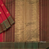 Chilly Red Silk Saree With Chakra Buttas And shot Colour Border