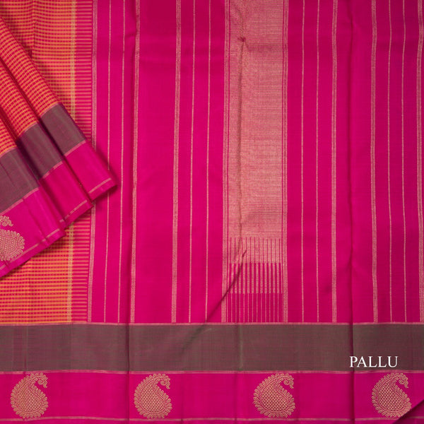 Multi Colour Thread Work Silk Saree And Double Colour Border