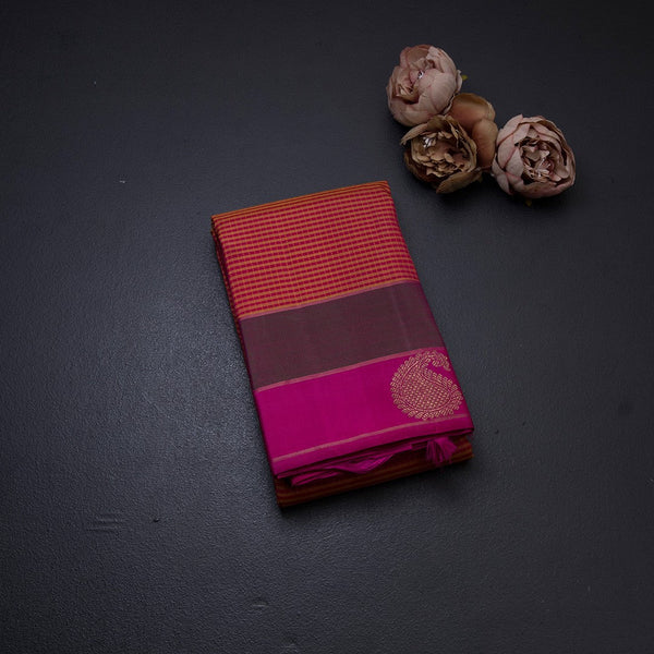 Multi Colour Thread Work Silk Saree And Double Colour Border