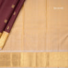 Dark Brown Micro Checked Silk Saree On Peacock And Mango Buttas And Gold Zari Border